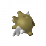 3d model - little piggybank - gold