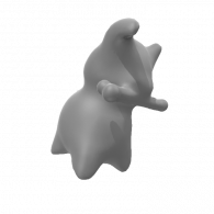 3d model - dog with bone smooth