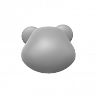 3d model - Panda head with ears - B