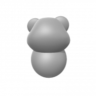 3d model - Panda head with ears and body - C