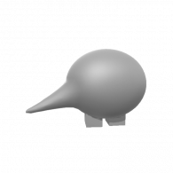 3d model - Dino head with both legs and body - D