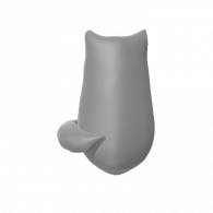 3d model - chunky cat plus tail