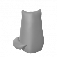 3d model - chunky cat plus tail - bottom