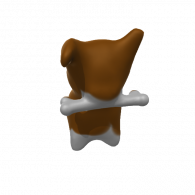 3d model - dog with bone smooth