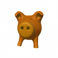 3d model - golden pig 