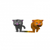 3d model - Gatito diurno y nocturno