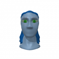 3d model - Blue teifling head