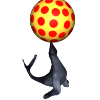 3d model - Seal balancing ball colored