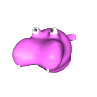 3d model - pig hippopotamus doubleface head