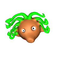 3d model - Green hair person