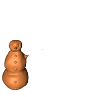 3d model - snowman half and half