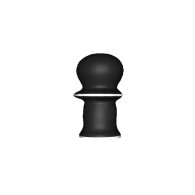 3d model - organic chess: pawn (black)