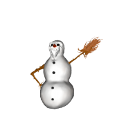 3d model - scary snowman lopoly