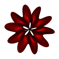 3d model - Red snowflake