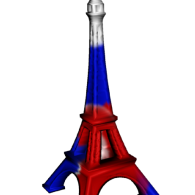 3d model - Tricolored Eiffel