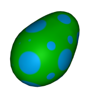 3d model - green and blue spotty egg