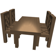 3d model - Chairs and table