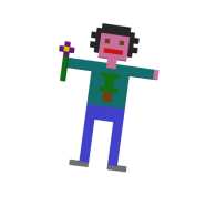 3d model - boy with flower