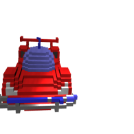 3d model - red car with blue spoiler