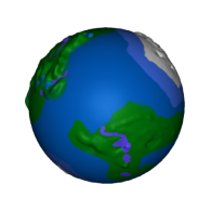 3d model - Earth with mountains