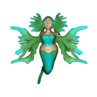 3d model - mermaid-incolor