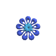 3d model - kék virág spirál