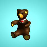 3d model - Teddy with Red