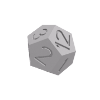 3d model - 12 sided dice