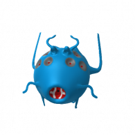 3d model - Blue Human Eating Insects
