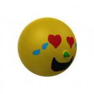 3d model - The Heart-Eyed Laughing Emoji