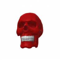 3d model - red skull