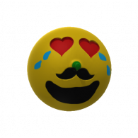 3d model - The Heart-Eyed Laughing Emoji with a Mustache 