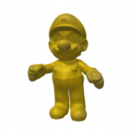 3d model - gold Mario