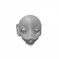 3d model - cat bjd face