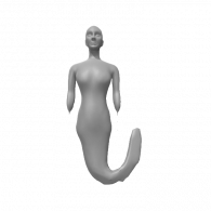 3d model - sad mermaid