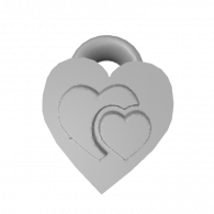 3d model - coeur porte clef avec gravure