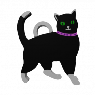 3d model - llavero de gato negro de la buena suerte