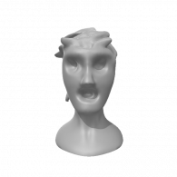 3d model - face with hair