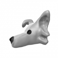 3d model - white dog