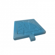 3d model - square rotating keychain