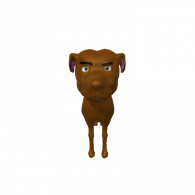 3d model - dog head on horse nea